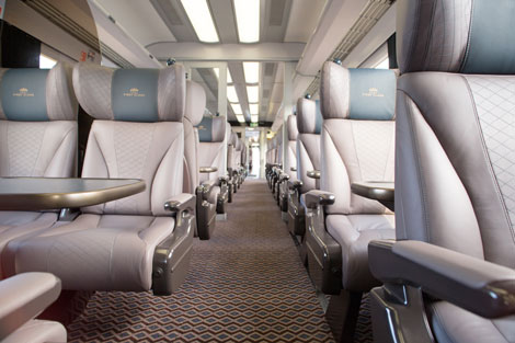 render of train interior and seating
