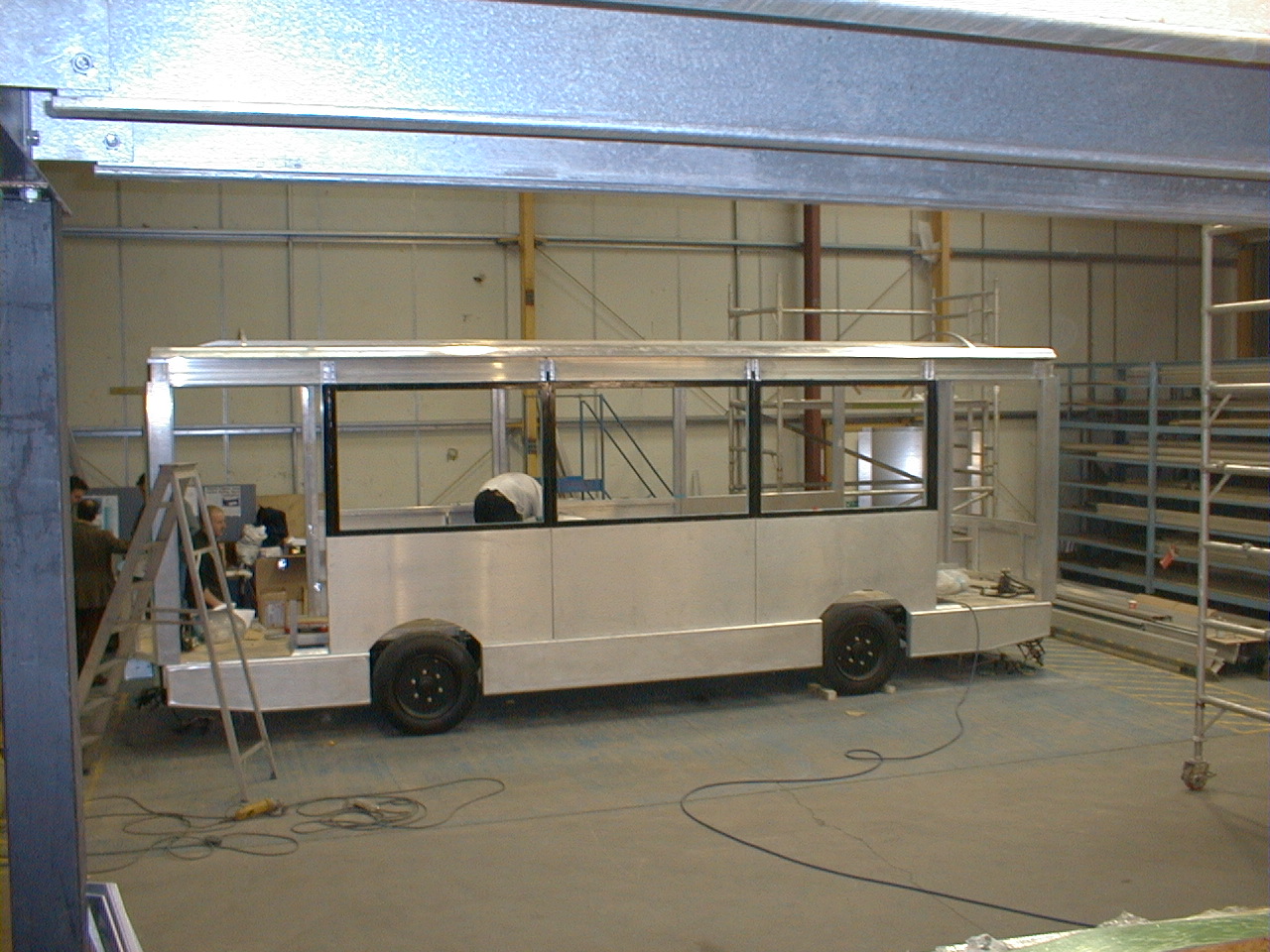 unfinished vehicle at the building facility