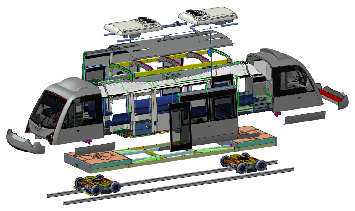 3D model of a train structure