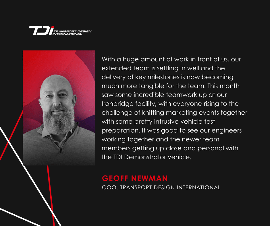 Image of Geoff Newman with a quote on the Q1 operations in TDI
