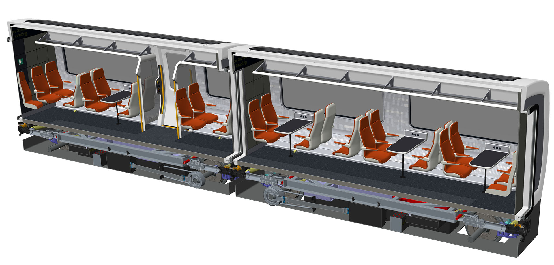 A train 3D model seat layout