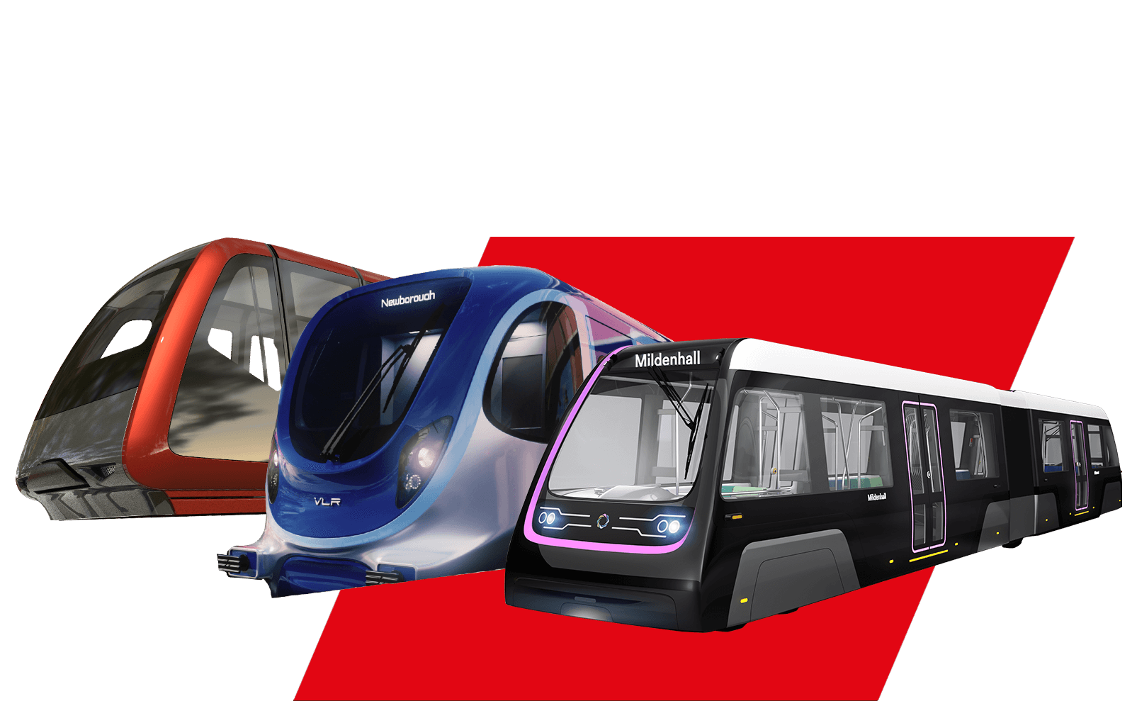 transport-solution-home showcase of three trains